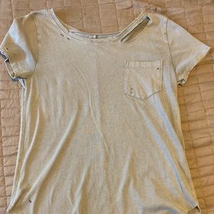 Distressed grey top
